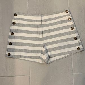 Ann Taylor Loft gray/white stripe cotton shorts size 6